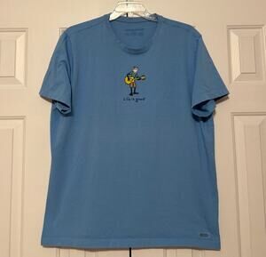 Life is Good Men's Jake's Guitar Crusher T-Shirt, Blue, Size XXL